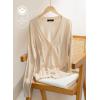 imageDokotoo Womens Cashmere Sweaters Cardigans 2025 Fall Long Sleeve Lightweight Button Twisted Cable Knit SweatersApricot