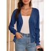 imageDokotoo Womens Cashmere Sweaters Cardigans 2025 Fall Long Sleeve Lightweight Button Twisted Cable Knit SweatersDusk Blue
