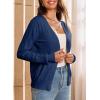 imageDokotoo Womens Cashmere Sweaters Cardigans 2025 Fall Long Sleeve Lightweight Button Twisted Cable Knit SweatersDusk Blue