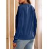 imageDokotoo Womens Cashmere Sweaters Cardigans 2025 Fall Long Sleeve Lightweight Button Twisted Cable Knit SweatersDusk Blue