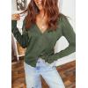imageDokotoo Womens Cashmere Sweaters Cardigans 2025 Fall Long Sleeve Lightweight Button Twisted Cable Knit SweatersFern Green