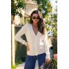 imageDokotoo Womens Cashmere Sweaters Cardigans 2025 Fall Long Sleeve Lightweight Button Twisted Cable Knit SweatersWhite