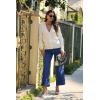 imageDokotoo Womens Cashmere Sweaters Cardigans 2025 Fall Long Sleeve Lightweight Button Twisted Cable Knit SweatersWhite