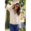 imageDokotoo Womens Cashmere Sweaters Cardigans 2025 Fall Long Sleeve Lightweight Button Twisted Cable Knit SweatersWhite