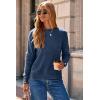 imageDokotoo Womens Sweaters Casual Long Sleeve Fashion Crewneck Knit Solid Button Pullover Sweater Jumper TopsDark Blue