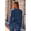 imageDokotoo Womens Sweaters Casual Long Sleeve Fashion Crewneck Knit Solid Button Pullover Sweater Jumper TopsDark Blue