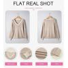 imageDokotoo Womens Sweaters Casual V Neck Long Sleeve Contrast Knit Pullover Sweater Solid Fall Outfits TopsApricot