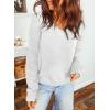 imageDokotoo Womens Trendy Crochet Sweaters 2025 Fall Casual Lightweight Long Sleeve Hollow Out Sweater TopsWhite