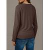 imageDokotoo Womens Wool Button Down Lightweight Cardigans Long Sleeve Casual Crew Neck Soft Knit Cardigan Sweaters TopsChocolate Brown