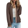 imageDokotoo Womens Wool Button Down Lightweight Cardigans Long Sleeve Casual Crew Neck Soft Knit Cardigan Sweaters TopsChocolate Brown