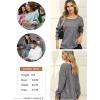 imageDokotoo Sweatshirt for Women Oversized Waffle Knit Crewneck Sweatshirts Long Sleeve Side Slits Casual Pullover TopsGrey