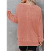 imageDokotoo Sweatshirt for Women Oversized Waffle Knit Crewneck Sweatshirts Long Sleeve Side Slits Casual Pullover TopsOrange