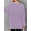 imageDokotoo Sweatshirt for Women Oversized Waffle Knit Crewneck Sweatshirts Long Sleeve Side Slits Casual Pullover TopsPurple