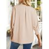 imageDokotoo Women Blouses Dressy Casual V Neck 34 Length Sleeve Womens Tops with Smocked CuffsApricot