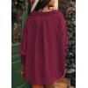 imageDokotoo Women Blouses Dressy Casual V Neck 34 Length Sleeve Womens Tops with Smocked CuffsBurgundy