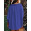 imageDokotoo Women Blouses Dressy Casual V Neck 34 Length Sleeve Womens Tops with Smocked CuffsDark Blue