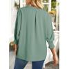 imageDokotoo Women Blouses Dressy Casual V Neck 34 Length Sleeve Womens Tops with Smocked CuffsMint Green