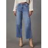 imageDokotoo Womens High Waist Baggy Jeans Wide Leg Casual Petite 2025 8 Points Length Stretch Denim PantsAshleigh Blue
