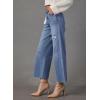 imageDokotoo Womens High Waist Baggy Jeans Wide Leg Casual Petite 2025 8 Points Length Stretch Denim PantsAshleigh Blue