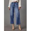 imageDokotoo Womens High Waist Baggy Jeans Wide Leg Casual Petite 2025 8 Points Length Stretch Denim PantsDusk Blue