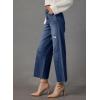 imageDokotoo Womens High Waist Baggy Jeans Wide Leg Casual Petite 2025 8 Points Length Stretch Denim PantsSail Blue