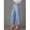 imageDokotoo Womens High Waist Baggy Jeans Wide Leg Casual Petite 2025 8 Points Length Stretch Denim PantsSky Blue