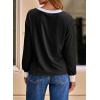 imageDokotoo Womens Long Sleeve Tops Fall Tops Casual Soft V Neck Oversized T Shirts Clothes Fashion Outfits 2025Black