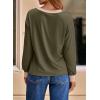 imageDokotoo Womens Long Sleeve Tops Fall Tops Casual Soft V Neck Oversized T Shirts Clothes Fashion Outfits 2025Jungle Green