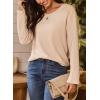 imageDokotoo Womens Oversized 2025 Fall Waffle Knit Tops Crew Neck Long Sleeve Casual Pullover T ShirtsApricot