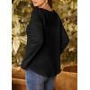 imageDokotoo Womens Oversized 2025 Fall Waffle Knit Tops Crew Neck Long Sleeve Casual Pullover T ShirtsBlack
