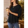 imageDokotoo Womens Oversized 2025 Fall Waffle Knit Tops Crew Neck Long Sleeve Casual Pullover T ShirtsBlack