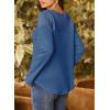 imageDokotoo Womens Oversized 2025 Fall Waffle Knit Tops Crew Neck Long Sleeve Casual Pullover T ShirtsBlue