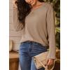 imageDokotoo Womens Oversized 2025 Fall Waffle Knit Tops Crew Neck Long Sleeve Casual Pullover T ShirtsDark Khaki