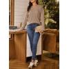 imageDokotoo Womens Oversized 2025 Fall Waffle Knit Tops Crew Neck Long Sleeve Casual Pullover T ShirtsDark Khaki