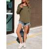 imageDokotoo Womens Oversized 2025 Fall Waffle Knit Tops Crew Neck Long Sleeve Casual Pullover T ShirtsOlive Green