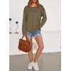imageDokotoo Womens Oversized 2025 Fall Waffle Knit Tops Crew Neck Long Sleeve Casual Pullover T ShirtsOlive Green