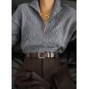 imageDokotoo Womens Sweaters 2025 Fall Winter Quarter Zip Casual Ribbed Cable Knit PulloverMedium Grey