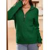 imageDokotoo Womens Sweaters 2025 Fall Winter Quarter Zip Casual Ribbed Cable Knit PulloverMist Green