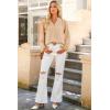 imageDokotoo Womens Tops Blouses for Women Dressy Casual Button Down Shirts V Neck Long Sleeve Shirts Business Work BlousesApricot