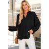 imageDokotoo Womens Tops Blouses for Women Dressy Casual Button Down Shirts V Neck Long Sleeve Shirts Business Work BlousesBlack