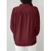 imageDokotoo Womens Tops Blouses for Women Dressy Casual Button Down Shirts V Neck Long Sleeve Shirts Business Work BlousesBurgundy