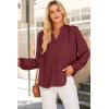 imageDokotoo Womens Tops Blouses for Women Dressy Casual Button Down Shirts V Neck Long Sleeve Shirts Business Work BlousesBurgundy