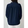 imageDokotoo Womens Tops Blouses for Women Dressy Casual Button Down Shirts V Neck Long Sleeve Shirts Business Work BlousesNavy Blue