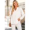 imageDokotoo Womens Tops Blouses for Women Dressy Casual Button Down Shirts V Neck Long Sleeve Shirts Business Work BlousesWhite