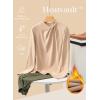 imageDokotoo Womens Tops Business Casual Outfits Long Sleeve Shirts Mock Neck Twist Knot Slim Fit Soft Stretch Tees BlousesKhaki