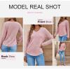 imageDokotoo Womens Tops Fashion 2025 Raglan Long Sleeve Soft Knitted Solid Color V Neck T Shirts Casual Loose Fit Tee ShirtGossamer Pink