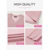 imageDokotoo Womens Tops Fashion 2025 Raglan Long Sleeve Soft Knitted Solid Color V Neck T Shirts Casual Loose Fit Tee ShirtGossamer Pink