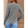 imageDokotoo Womens Tops Fashion 2025 Raglan Long Sleeve Soft Knitted Solid Color V Neck T Shirts Casual Loose Fit Tee ShirtMedium Grey