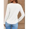 imageDokotoo Womens Tops Fashion 2025 Raglan Long Sleeve Soft Knitted Solid Color V Neck T Shirts Casual Loose Fit Tee ShirtWhite