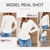 imageDokotoo Womens Tops Fashion 2025 Raglan Long Sleeve Soft Knitted Solid Color V Neck T Shirts Casual Loose Fit Tee ShirtWhite